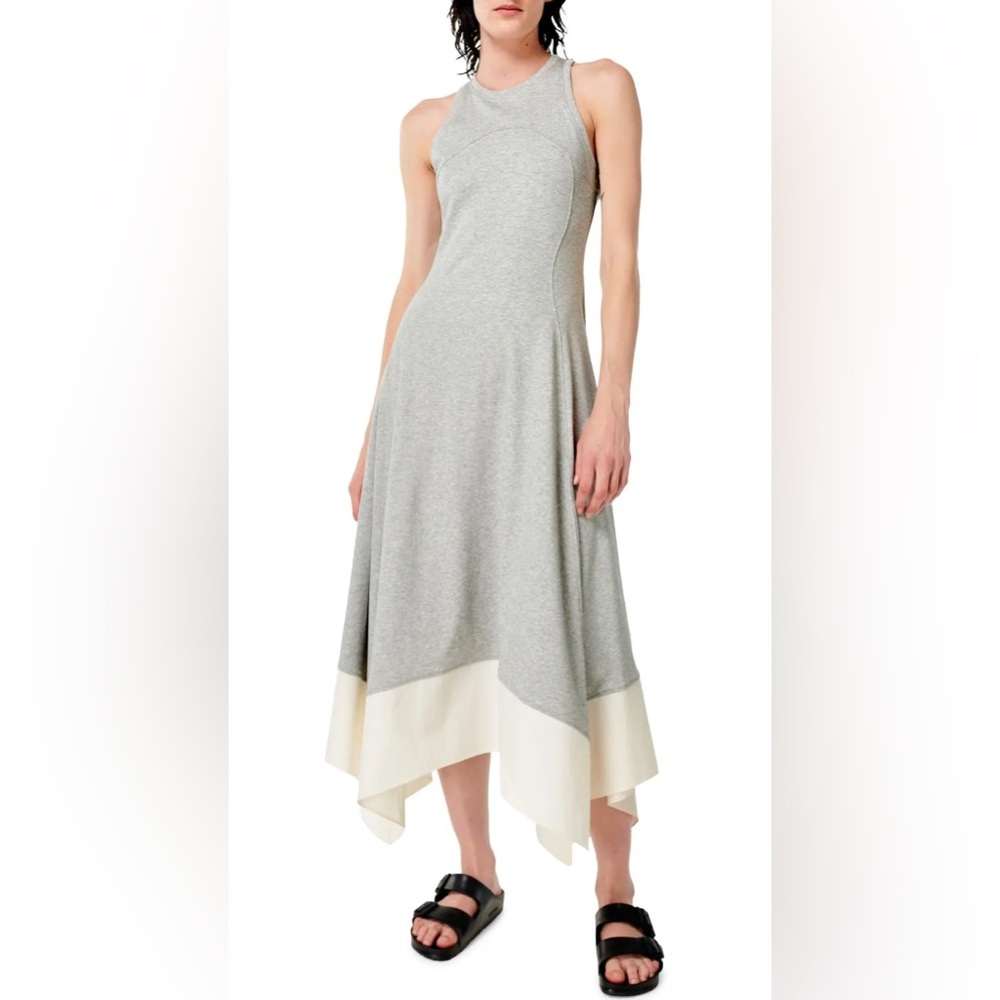 Sweaty Betty Drift Racer Sleeveless Knit Midi Dress Light Marled Grey Small